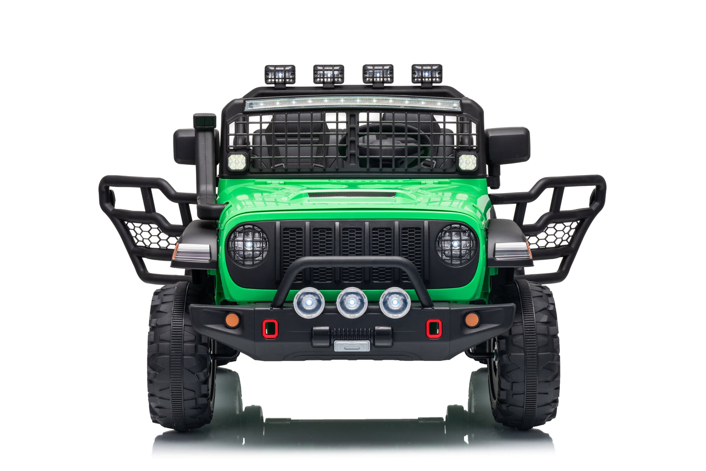 Garvee 24V Ride on Toys for Big Kids, 2-Seater Electric Ride on Car Truck with Remote Control, Four-Wheel Shock Absorbers, 4 Mph Max Speed, Music, LED Lights for Boys Girls, Green