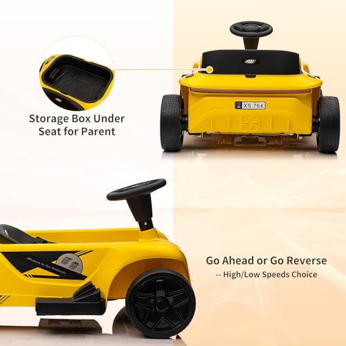 Garvee Ride - P Series: 2 Seaters 4-Wheelers Electric Ride On Toy for Kids, 24V 120W*2 Powerful Motors Max Load 200 Lbs, Two Driver Modes + Remote Control Modes for Toddlers Child with Music, USB, Storage Box