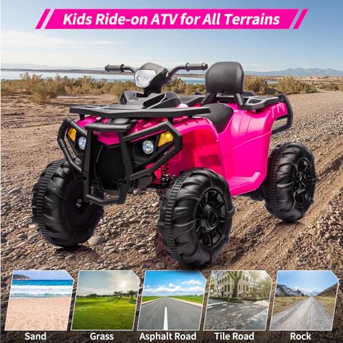 Garvee Ride - P Series: 4 Wheeler Electric Vehicle for Big Kids 2 Seater Battery Powered Ride On Toy Car with Spring Suspension, LED Lights, High & Low Speed, Music, USB, Soft Start for Toddlers, Pink