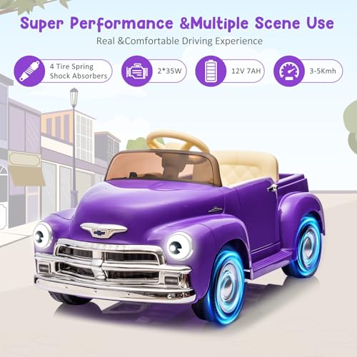 Garvee Ride - P Series: 12V Ride On Car for Kids Ages 3-5, Battery Powered Ride-on Toys W/Parent Remote, Music Player, 4 Wheel Cushion, Licensed Chevrolet Kids Electric Cars with 2 Speed, Dual Doors, Front & Rear Headlights