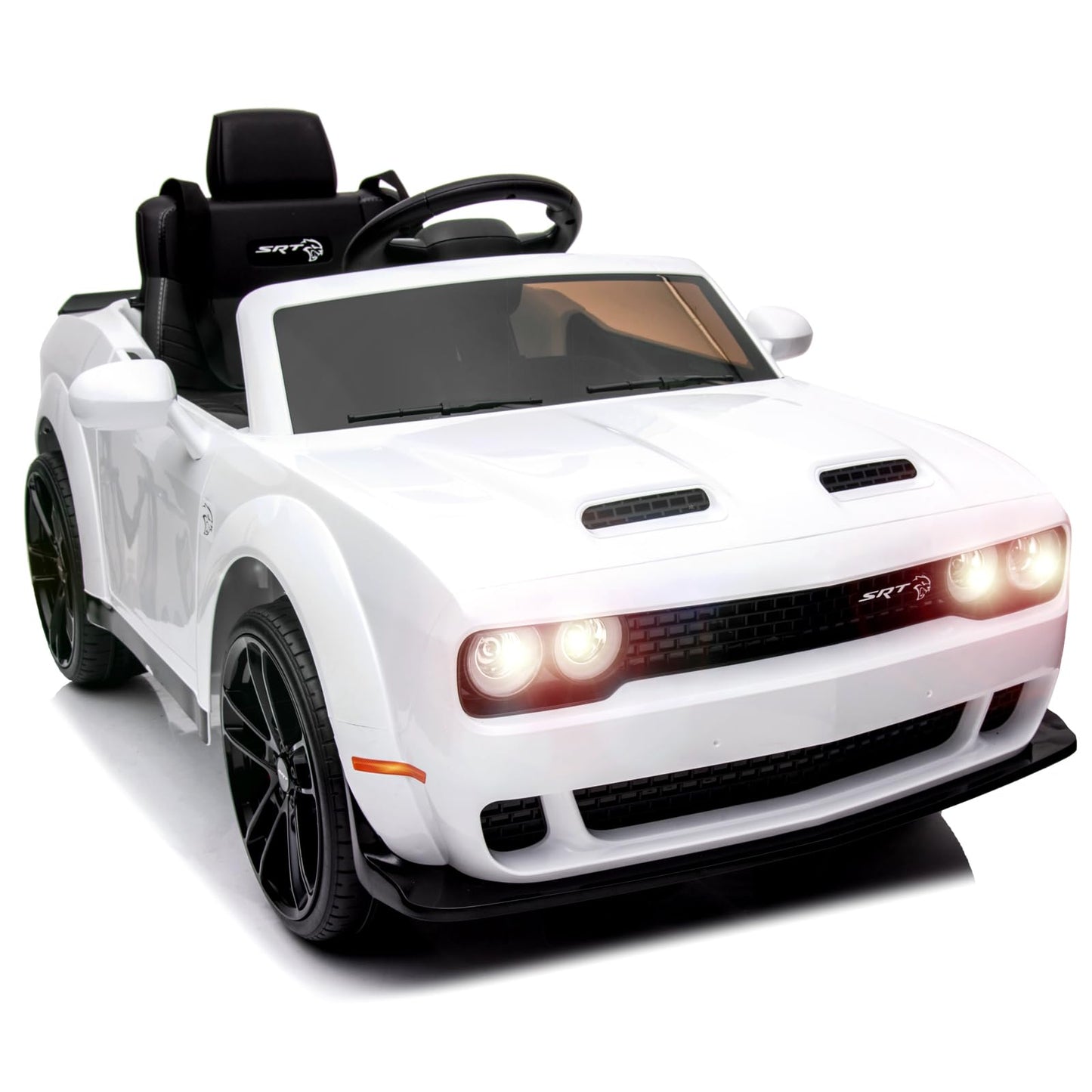 Garvee Ride - P Series: 12V Electric Vehicles Battery Powered with Remote Control, LED Lights, Bluetooth, MP3 for Boys Girls - White