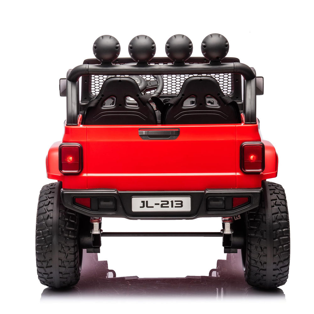 Garvee Ride - P Series: 24V 7AH Kids Ride on Truck Car 2 Seater Electric Vehicles for Toddles 2WD/4WD Switchable Battery Powered Cars with Remote Control, 4-Wheeler Suspension, LED Lights, MP3, Back Storage - Red