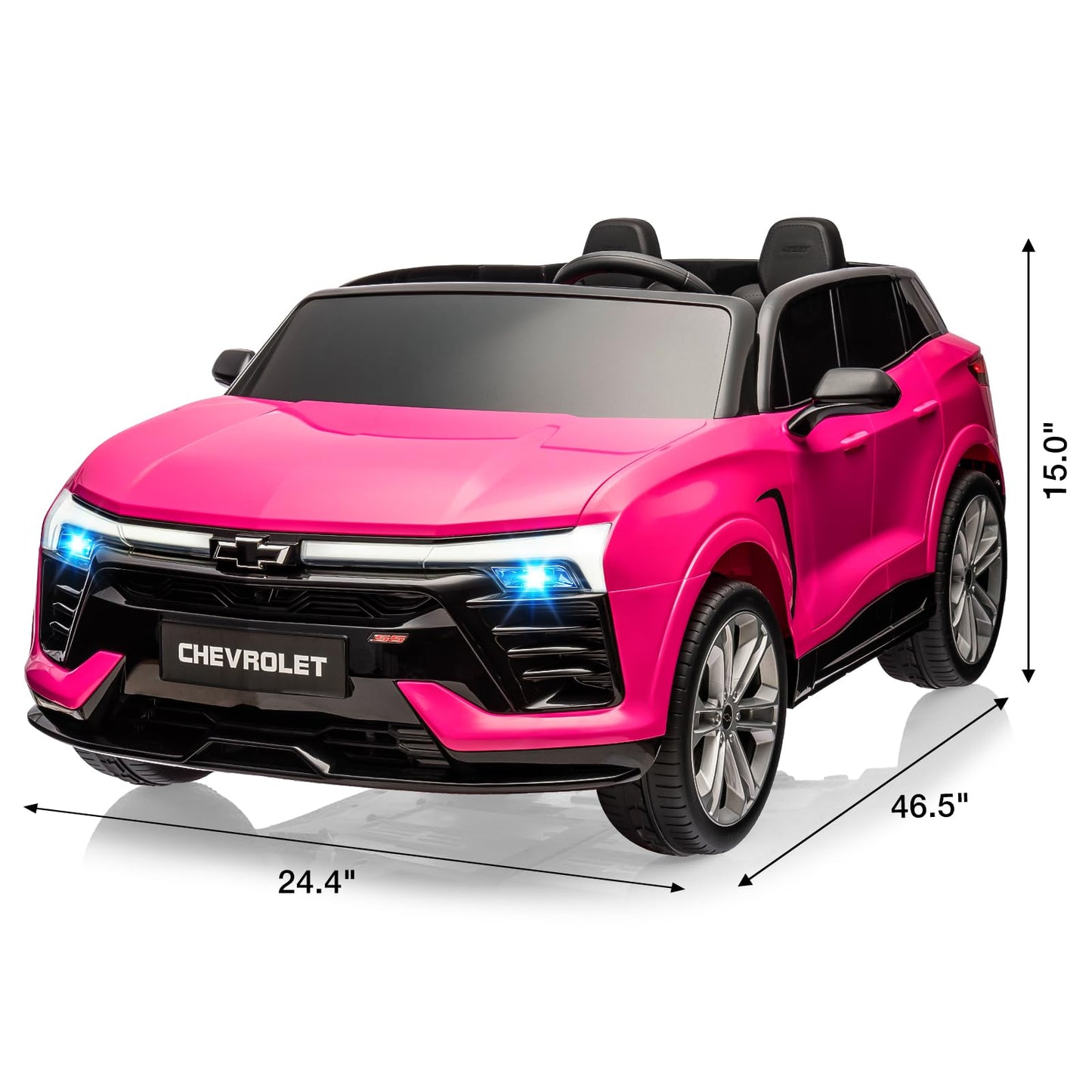 Garvee Ride - P Series: 24V 2-Seater Chevrolet Blazer Kids Car with Remote Control, Bluetooth - Pink