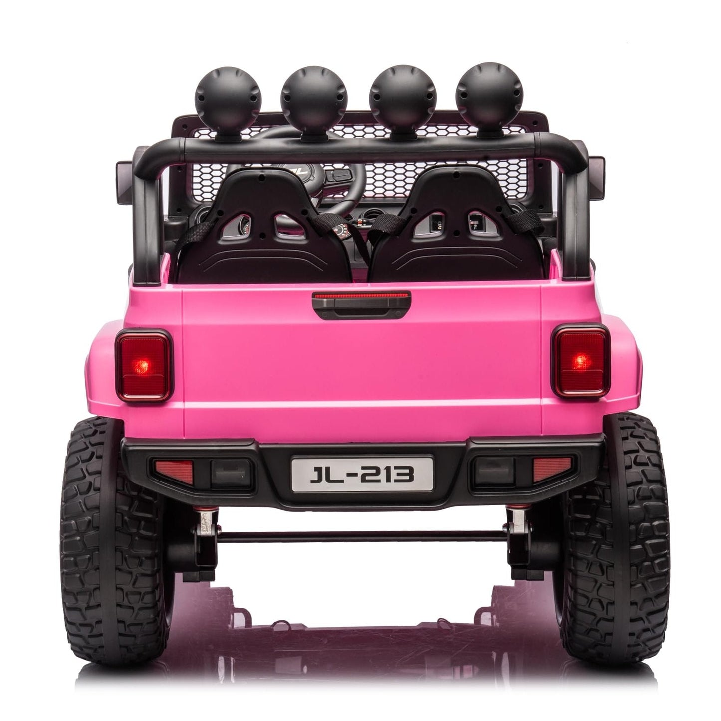Garvee Ride - P Series: 24V 7AH Kids Ride on Truck Car 2 Seater Electric Vehicles for Toddles 2WD/4WD Switchable Battery Powered Cars with Remote Control, 4-Wheeler Suspension, LED Lights, MP3, Back Storage - Pink