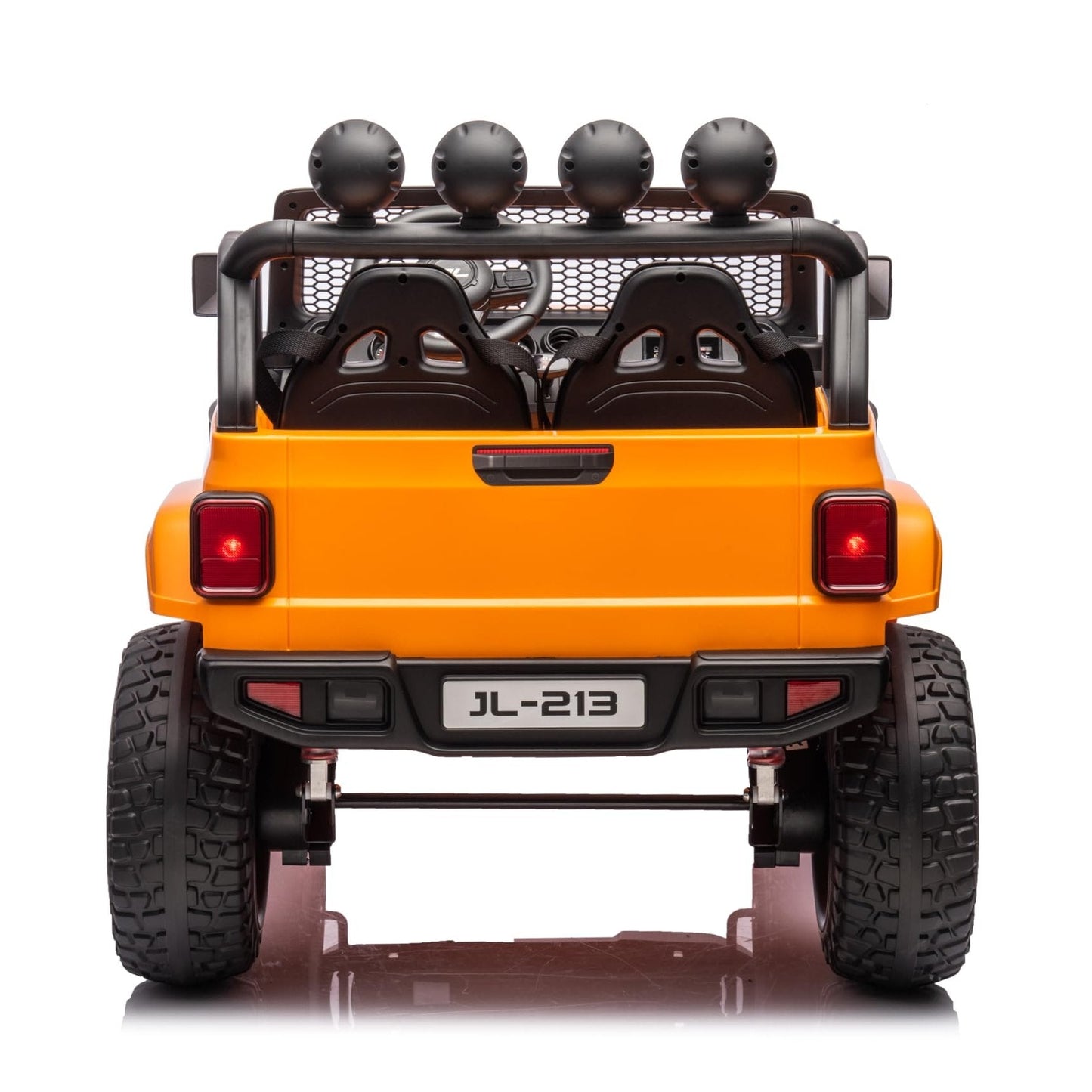 Garvee Ride - P Series: 24V 7AH Kids Ride on Truck Car 2 Seater Electric Vehicles for Toddles 2WD/4WD Switchable Battery Powered Cars with Remote Control, 4-Wheeler Suspension, LED Lights, MP3, Back Storage - Orange