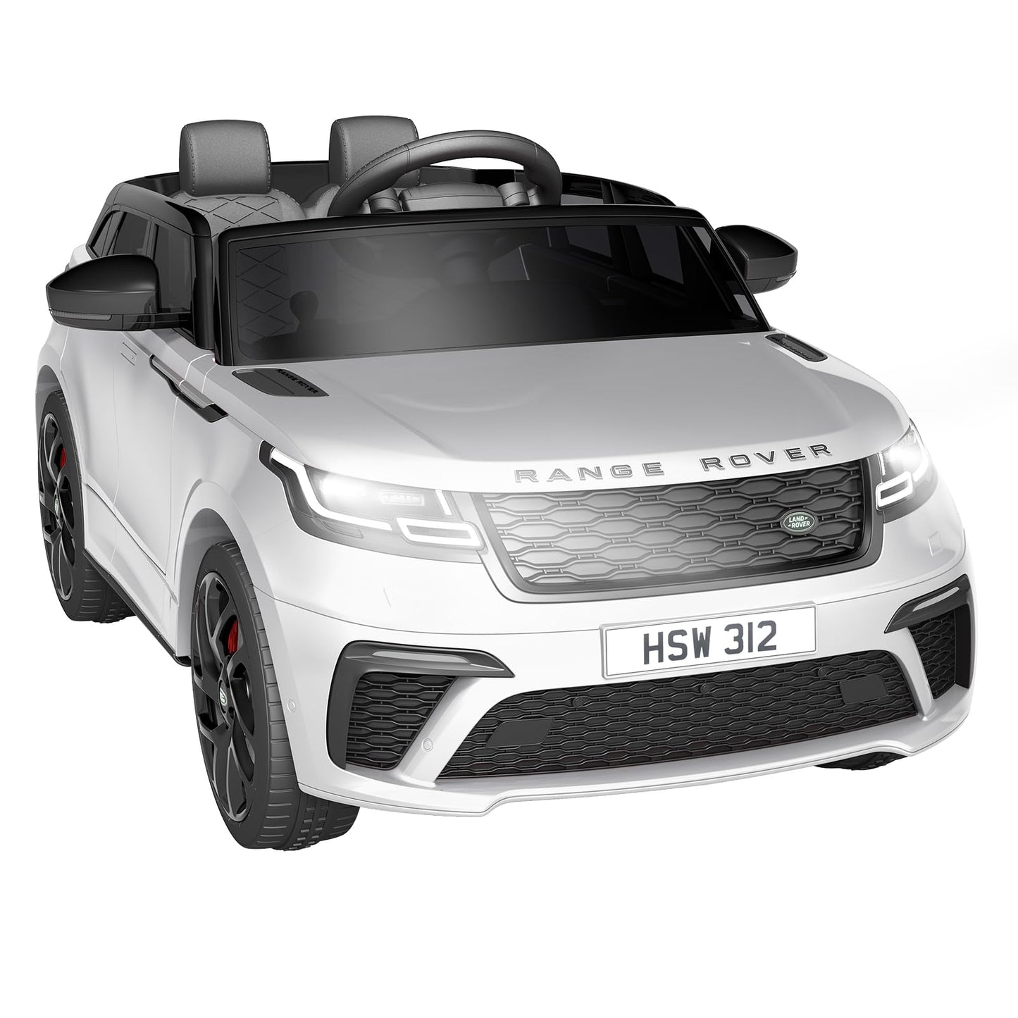 Garvee Ride - P Series: 3-8, 12V Licensed Land Rover Ride Electric Car for Kids with Parent Remote Control, MP3 Player, Rocking, Pull Rod - White