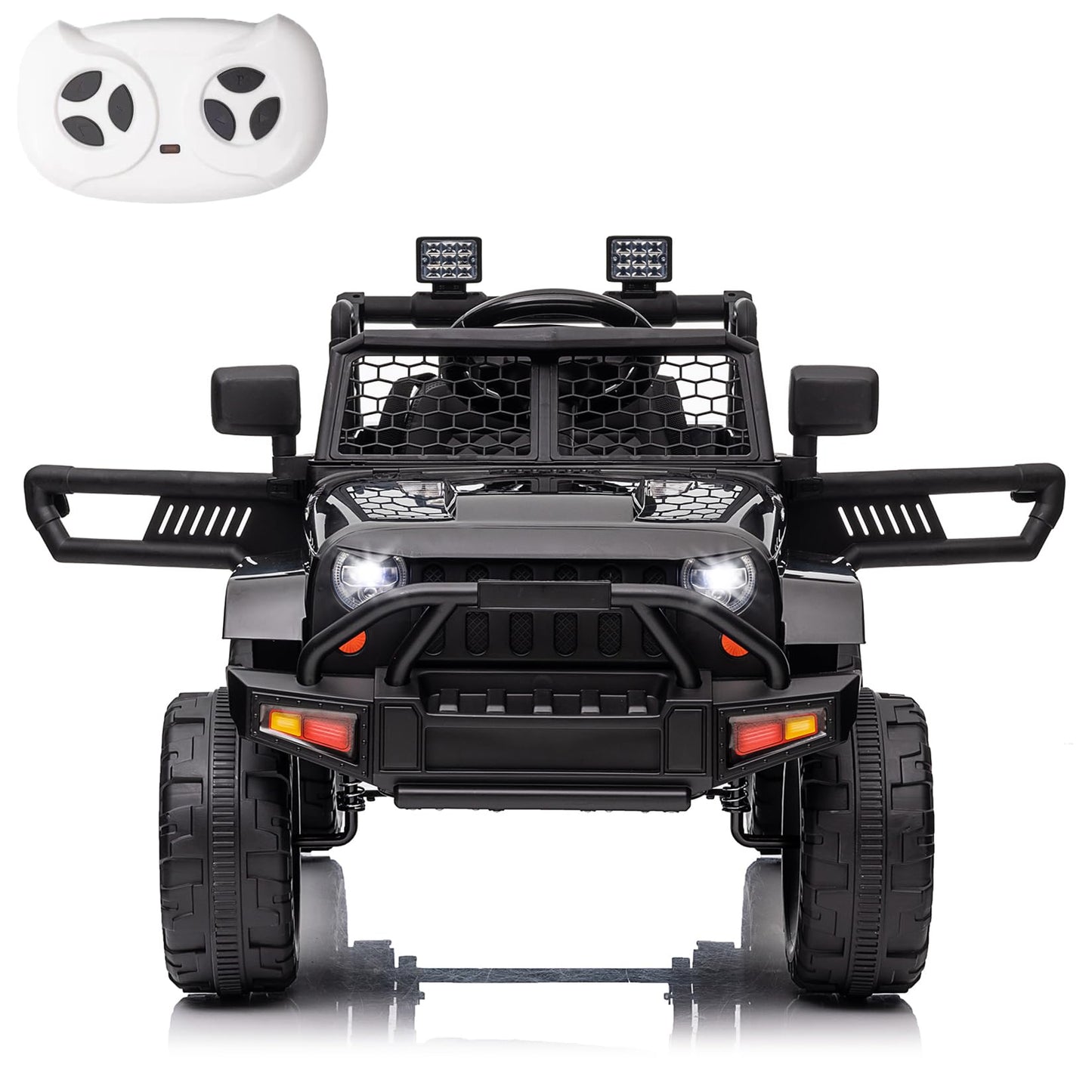 Garvee Ride - P Series: 12V Ride On Truck Car for kid : Remote Control, 3 Speeds, MP3 Music, Suspension, LED Lights,for 3+ Year Old - Black