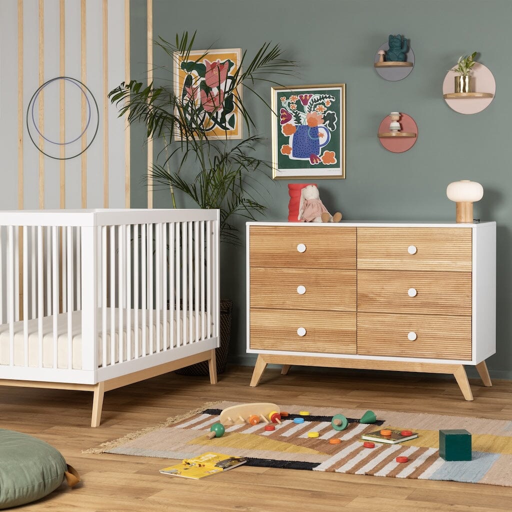 dadada Merry 6-Drawer Dresser in White/Natural