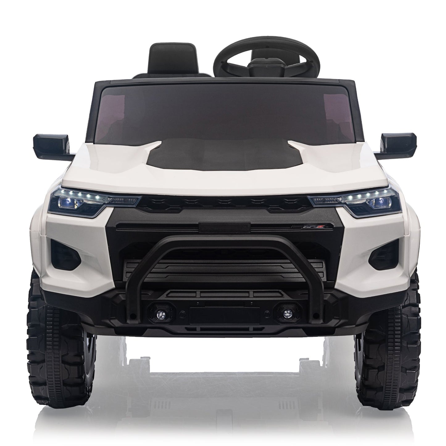 Garvee Ride - P Series: 24V Kids Ride On Car 2 Seater Electric Ride On Toy for Toddlers Battery Powered Truck Car With Remote Control, Battery Display, Handle, Trunk, LED Lights, Music (White)