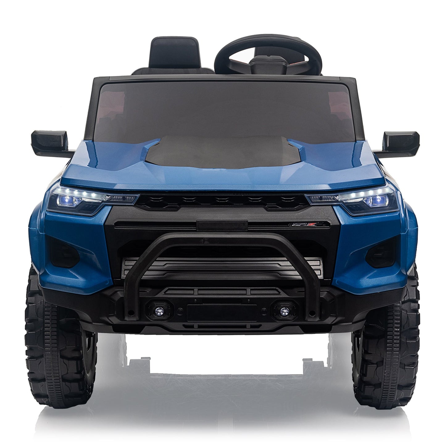 Garvee Ride - P Series: 24V Kids Ride On Car 2 Seater Electric Ride On Toy for Toddlers Battery Powered Truck Car With Remote Control, Battery Display, Handle, Trunk, LED Lights, Music (Blue)