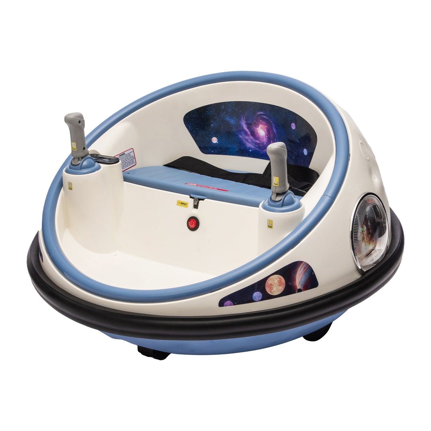 Garvee Ride B Series Kids Electric Bumper Car with Parent Remote Control, 360° Spinning, Music, Safety Belt, White, Toddlers 2-3 Years