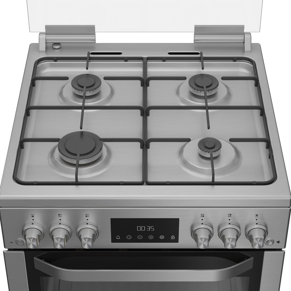 Hotpoint HDG6GDCX Freestanding Gas Cooker With Double Oven Stainless Steel