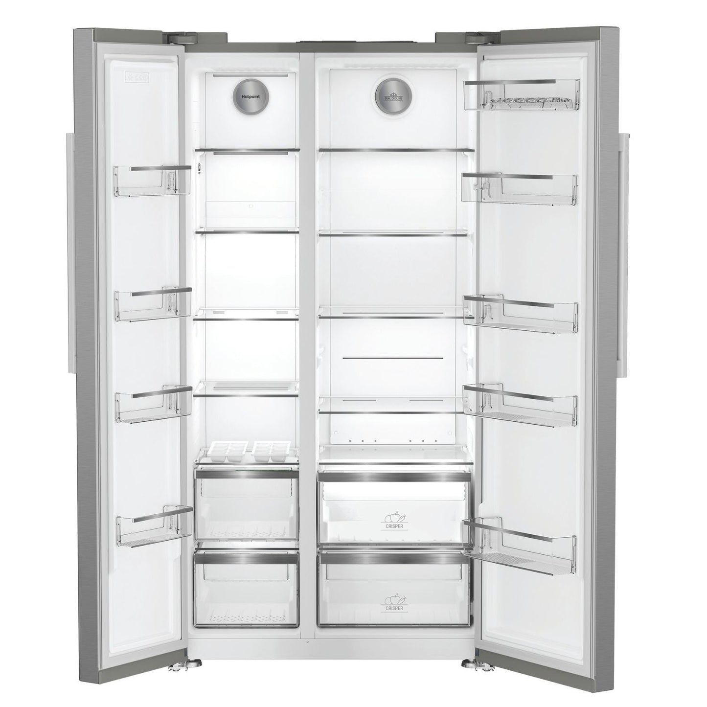 Hotpoint HPG26592XP4UK Side By Side Dual No Frost American Fridge Freezer Silver