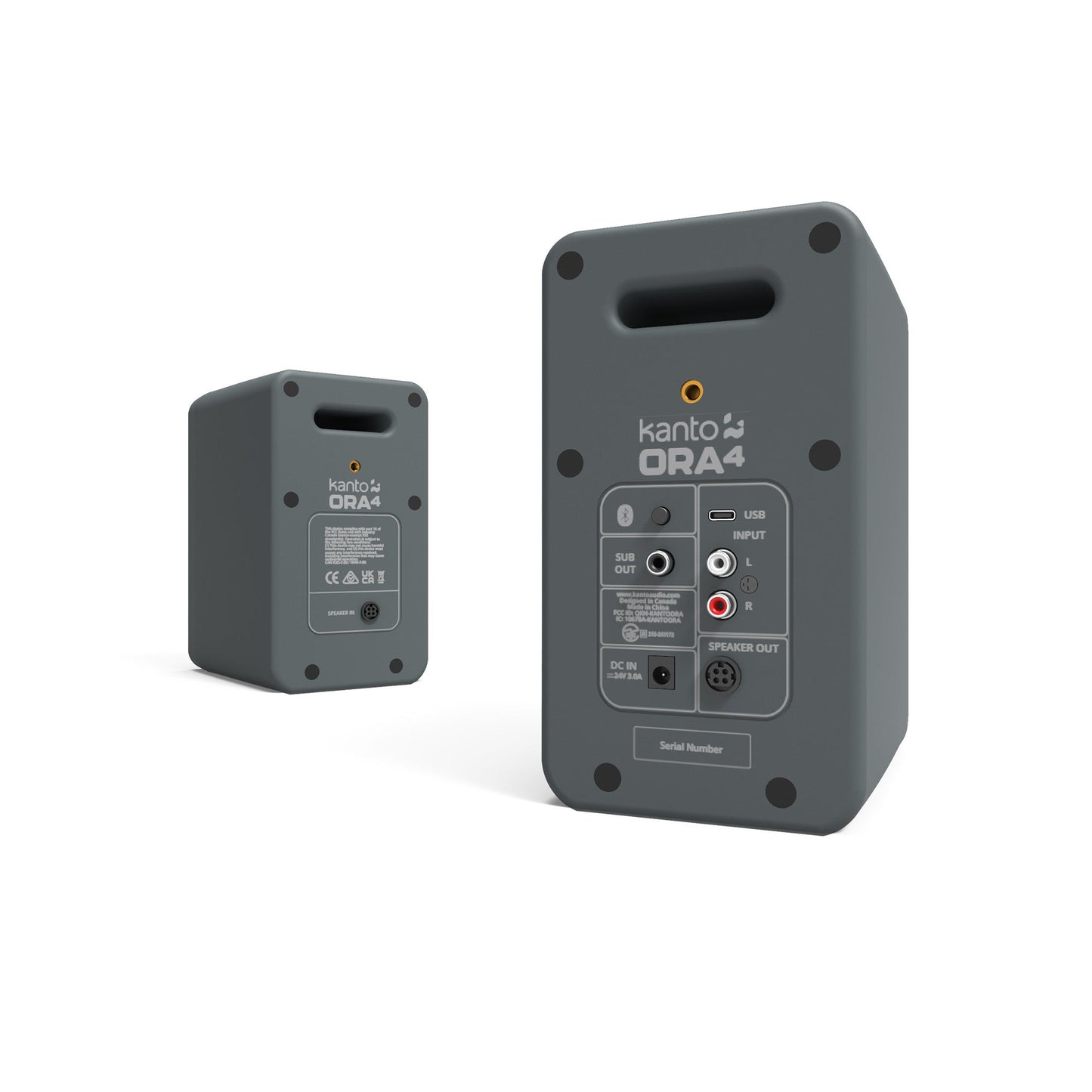 Kanto ORA4 140W Powered Reference Desktop Speakers with Bluetooth Grey