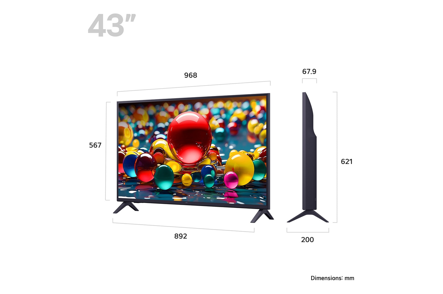 LG 43UA74006LB 43 Inch AI ThinQ UA74 4K UHD HDR Smart TV