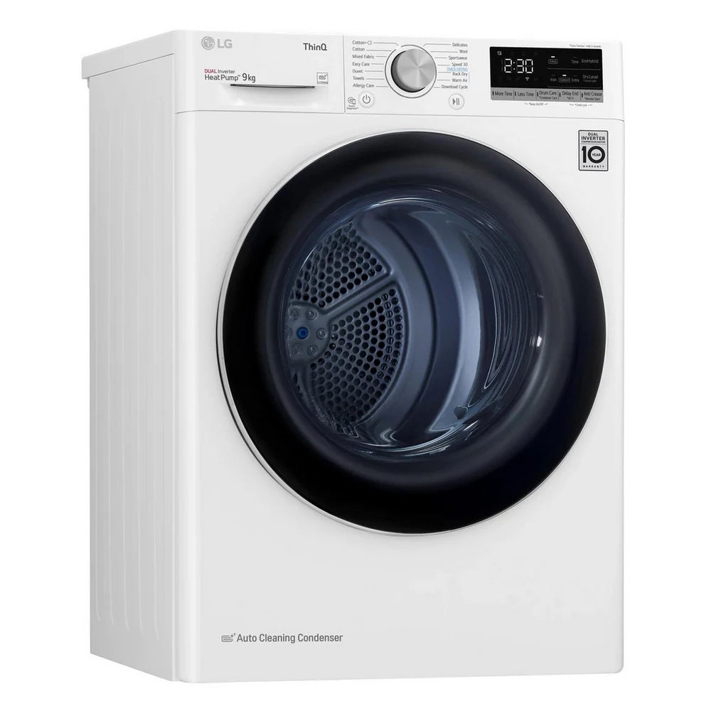 LG V7 FDV709W WiFi Connected 9kg DUAL Inverter Heat Pump Tumble Dryer White A++ Rated