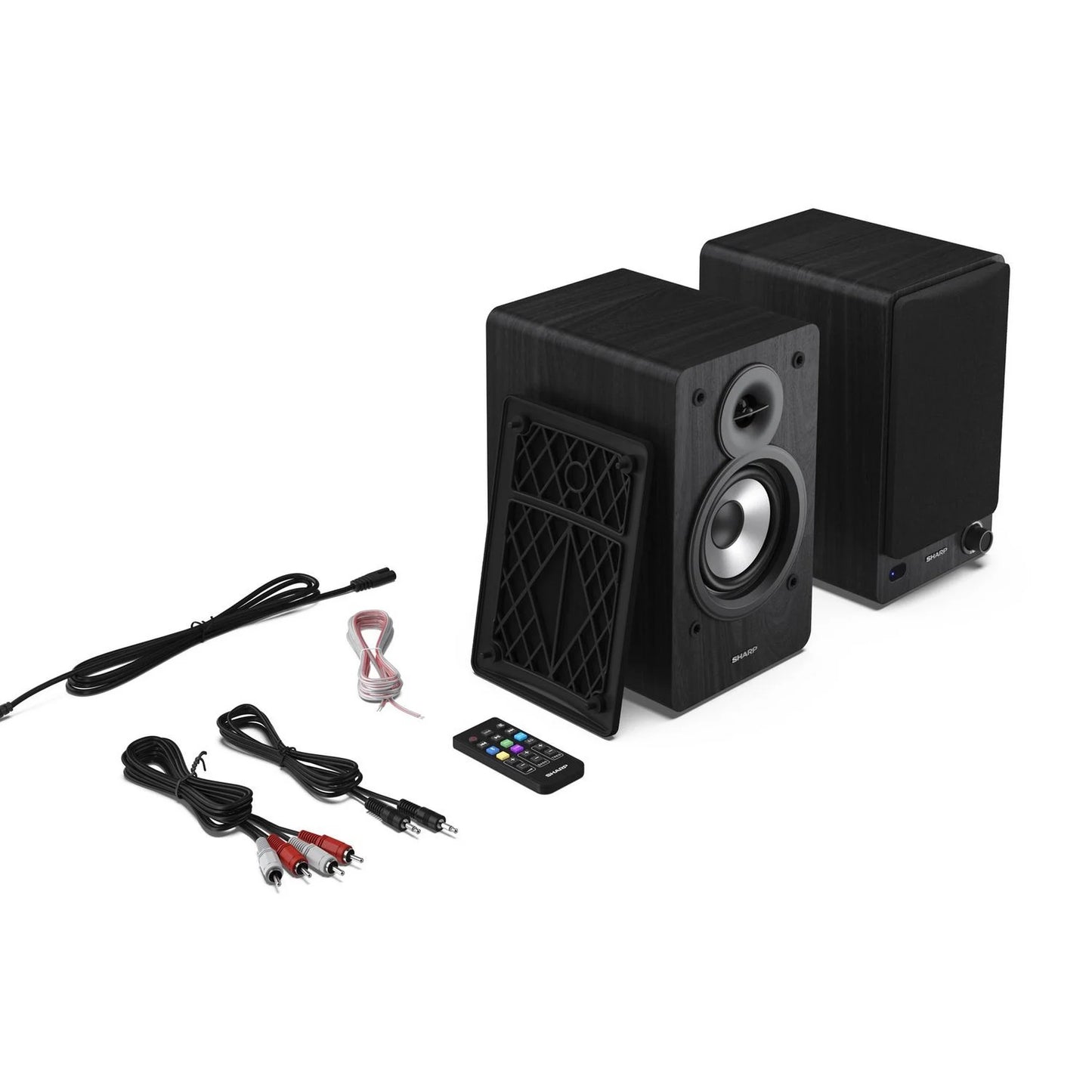 Sharp CP-SS30 BK Bluetooth 2-way Active Bookshelf Speakers Pair - Black