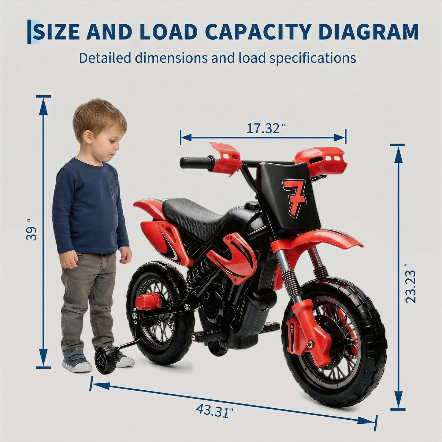 Garvee Safe 6V Electric Ride-On Motorcycle for Kids - Realistic Battery-Powered Toy Bike - Training Wheels, Lights & Sounds - Ideal for Boys & Girls - Red