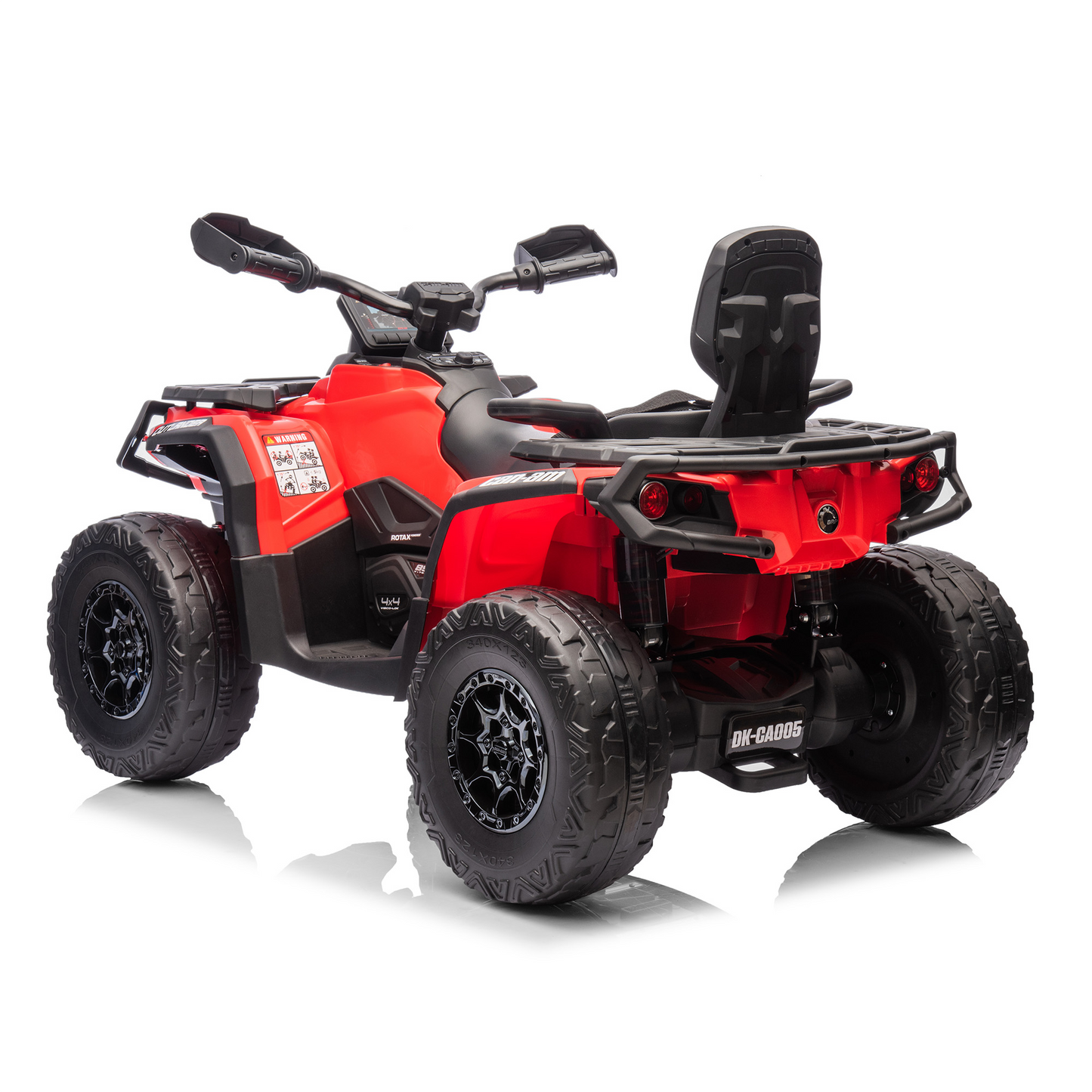 Garvee Ride - P Series: 2 Seater Ride On Car 24V 4WD Electric ATV, Leather Seats, Safety Belt, Bluetooth, Adjustable Speed, Yellow, Outdoor Adventure - Red