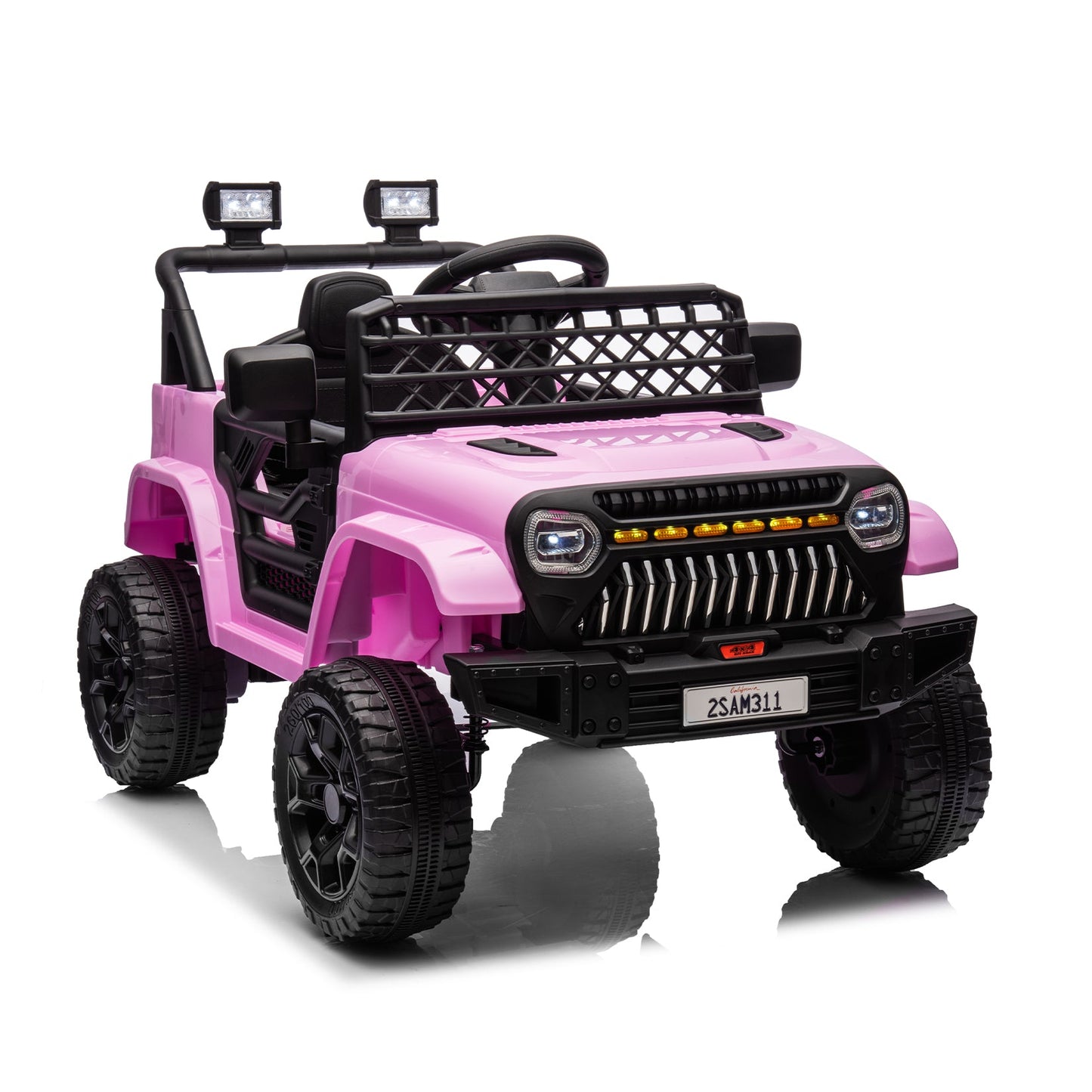 Garvee Ride - P Series: 12V Kids Ride On Truck for Toddles age 3+,with 2.4G Remote Control, Spring Suspension, Battery Display, LED Lights, Music, Battery Powered Ride on Car - Pink