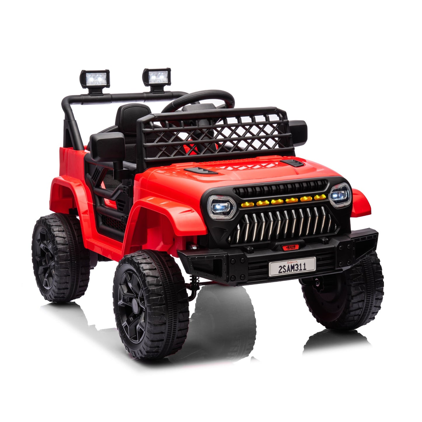 Garvee Ride - P Series: 12V Kids Ride On Truck for Toddles age 3+,with 2.4G Remote Control, Spring Suspension, Battery Display, LED Lights, Music, Battery Powered Ride on Car - Red
