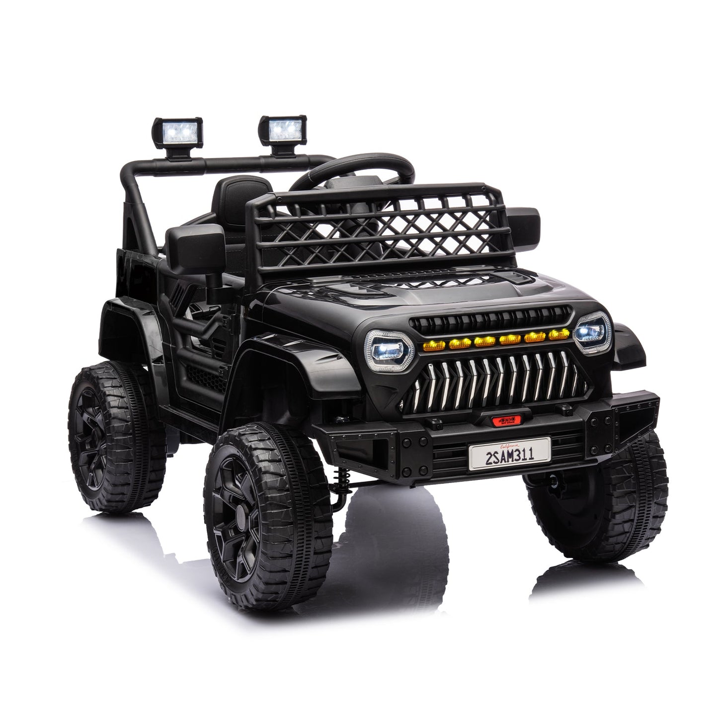 Garvee Ride - P Series: 12V Kids Ride On Truck for Toddles age 3+,with 2.4G Remote Control, Spring Suspension, Battery Display, LED Lights, Music, Battery Powered Ride on Car - Black