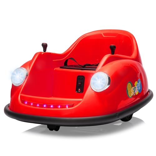 Garvee Ride - P Series: 12V Battery Car for Kids W/Parent Remote, Led Lights, 2-Speed, 360°Spin - Red