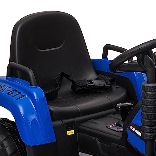 Garvee Ride - P Series: 12V Electric Tractor & Trailer for Kids, 3-6 Yrs - With RC - Blue / 35W