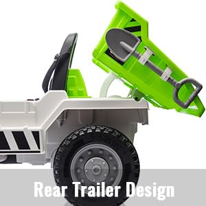 Garvee Ride - P Series: 12V Ride on Dump Truck with Remote Control, Electric Dump Bed, MP3 Player, USB Charger, All-Terrain Tires, Suitable for Indoor and Outdoor Play