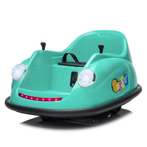 Garvee Ride - P Series: 12V Battery Car for Kids W/Parent Remote, Led Lights, 2-Speed, 360°Spin - Green