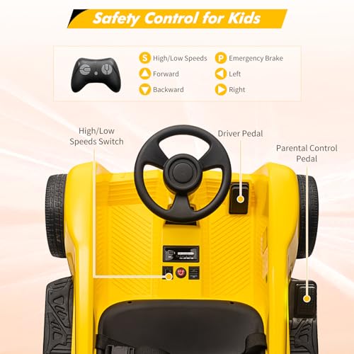 Garvee Ride - P Series: 2 Seaters 4-Wheelers Electric Ride On Toy for Kids, 24V 120W*2 Powerful Motors Max Load 200 Lbs, Two Driver Modes + Remote Control Modes for Toddlers Child with Music, USB, Storage Box