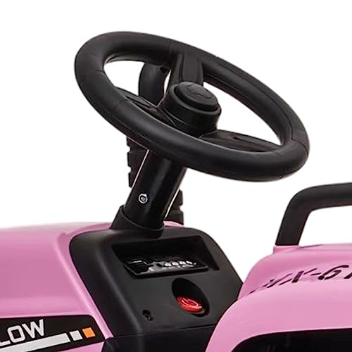 Garvee Ride - P Series: 12V Electric Tractor & Trailer for Kids, 3-6 Yrs - With RC - Pink / 25W
