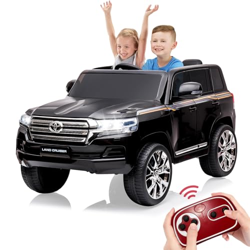 Garvee Ride - P Series: 12V Toyota Land Cruiser Kids' Car: Remote, LED, 3 Speeds, Dual 45W Motors, USB Music, Seat Belt, CPC & ASTM Approved - Black(2)