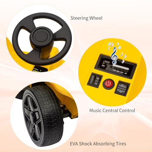 Garvee Ride - P Series: 2 Seaters 4-Wheelers Electric Ride On Toy for Kids, 24V 120W*2 Powerful Motors Max Load 200 Lbs, Two Driver Modes + Remote Control Modes for Toddlers Child with Music, USB, Storage Box