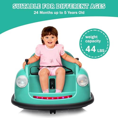Garvee Ride - P Series: 12V Battery Car for Kids W/Parent Remote, Led Lights, 2-Speed, 360°Spin - Green