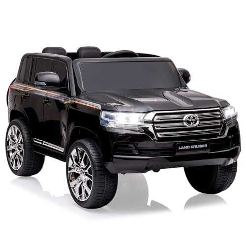Garvee Ride - P Series: 12V Toyota Land Cruiser Kids' Car: Remote, LED, 3 Speeds, Dual 45W Motors, USB Music, Seat Belt, CPC & ASTM Approved - Black(2)