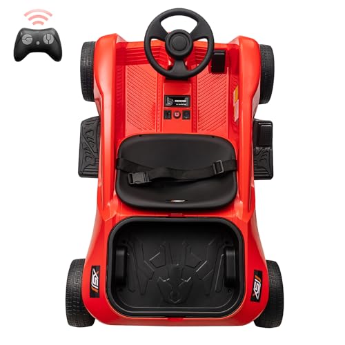 Garvee Ride - P Series: 2 Seaters 4-Wheelers Electric Ride On Toy for Kids, 24V 120W*2 Powerful Motors Max Load 200 Lbs, Two Driver Modes + Remote Control Modes for Toddlers Child with Music, USB, Storage Box, Red