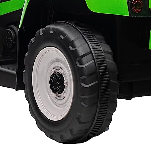 Garvee Ride - P Series: 12V Electric Tractor & Trailer for Kids, 3-6 Yrs - With RC - Green / 25W