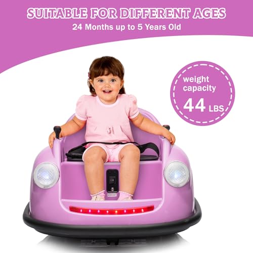 Garvee Ride - P Series: 12V Battery Car for Kids W/Parent Remote, Led Lights, 2-Speed, 360°Spin - Purple