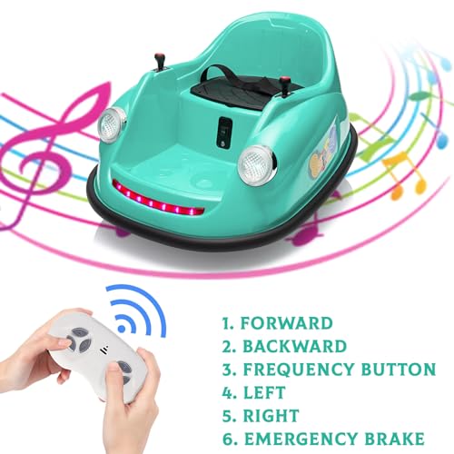 Garvee Ride - P Series: 12V Battery Car for Kids W/Parent Remote, Led Lights, 2-Speed, 360°Spin - Green