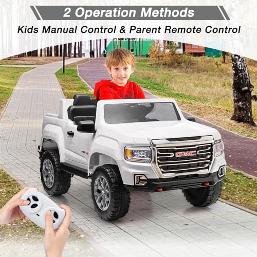 Garvee Ride - P Series: 24V 2-Seater Ride On Truck Car, Licensed GMC Battery Powered Electric Kids Car with Remote Control, LED Lights, MP3, 2 * 200W Motor, 20.5" Large Seat, Ride On Toys for Kids