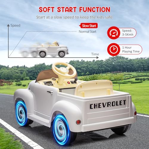 Garvee Ride - P Series: 12V Ride On Car for Kids Ages 3-5, Power Wheel Ride-on Toys W/parent Remote, Music Player, 4 Wheel Cushion, Kids Electric Cars with 2 Speed, Dual Doors, Front &ear Headlights