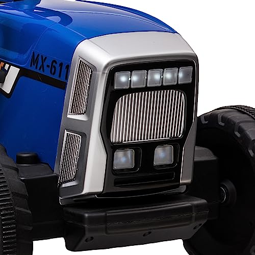Garvee Ride - P Series: 12V Electric Tractor & Trailer for Kids, 3-6 Yrs - With RC - Blue / 35W