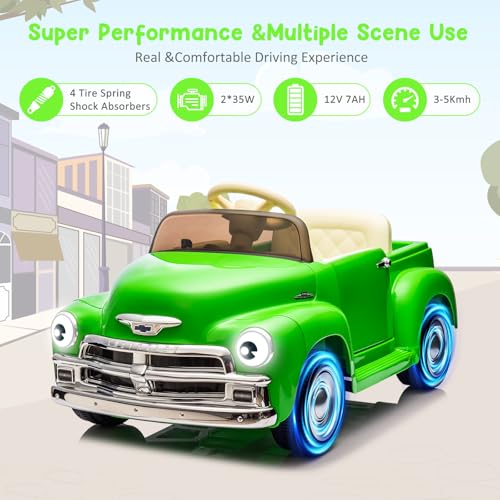 Garvee Ride - P Series: 3, 12V Ride On Car for Kids with Lcd Show, Led Lights, Battery Powered 4-Wheels Ride On Toy with Seat Belt, Slow Start, Electric Toy Car