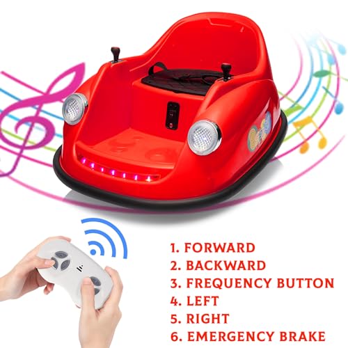 Garvee Ride - P Series: 12V Battery Car for Kids W/Parent Remote, Led Lights, 2-Speed, 360°Spin - Red