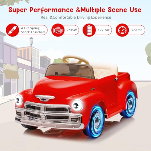Garvee Ride - P Series: 3, 12V Ride On Car for Kids with Lcd Show, Led Lights, Battery Powered 4-Wheels Ride On Toy with Seat Belt, Slow Start, Electric Toy Car