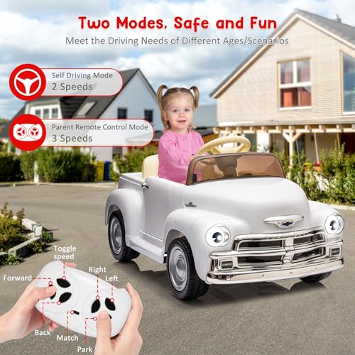 Garvee Ride - P Series: 12V Ride On Car for Kids Ages 3-5, Power Wheel Ride-on Toys W/parent Remote, Music Player, 4 Wheel Cushion, Kids Electric Cars with 2 Speed, Dual Doors, Front &ear Headlights