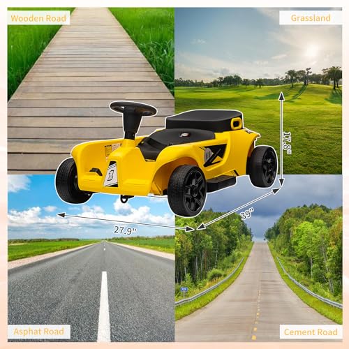 Garvee Ride - P Series: 2 Seaters 4-Wheelers Electric Ride On Toy for Kids, 24V 120W*2 Powerful Motors Max Load 200 Lbs, Two Driver Modes + Remote Control Modes for Toddlers Child with Music, USB, Storage Box