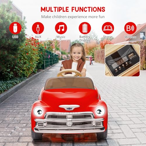 Garvee Ride - P Series: 3, 12V Ride On Car for Kids with Lcd Show, Led Lights, Battery Powered 4-Wheels Ride On Toy with Seat Belt, Slow Start, Electric Toy Car
