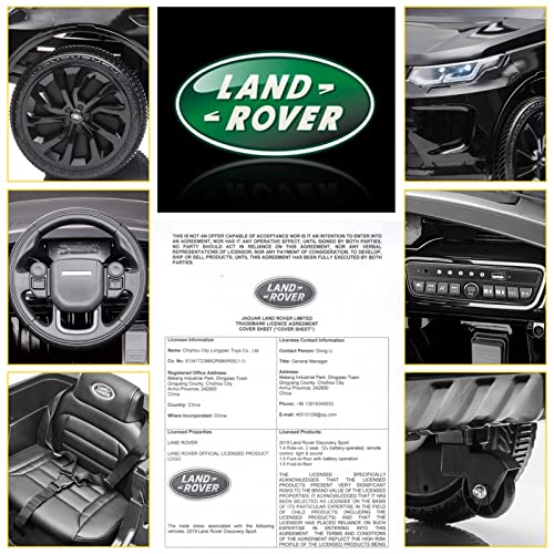 Garvee Ride - P Series: 12V Land Rover mini Kids Ride-On Car: Remote Control, LED Lights, Bluetooth, Music, Radio, Battery Powered, for Ages 3-8 - Black